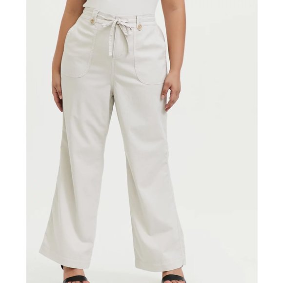Torrid IVORY DRAWSTRING WIDE LEG PANT Size 12 - Picture 2 of 9